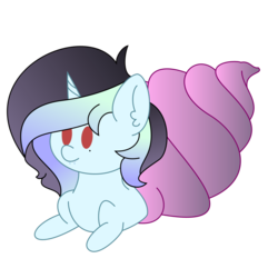 Size: 1000x1000 | Tagged: safe, artist:solardoodles, oc, oc only, oc:solar sulfure, bat pony, mothpony, original species, pony, unicorn, fangs, female, hermit crab, mare, redesign, simple background, solo, transparent background