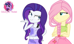 Size: 1024x614 | Tagged: safe, artist:colorfulbases, fluttershy, rarity, twilight sparkle, alicorn, pony, equestria girls, g4, alternate hairstyle, base used, braid, crossed arms, simple background, transparent background, twilight sparkle (alicorn)