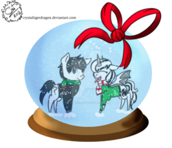 Size: 900x776 | Tagged: safe, artist:crystalchan2d, oc, oc only, alicorn, bat pony, bat pony alicorn, pony, alicorn oc, christmas, holiday, simple background, snow globe, transparent background