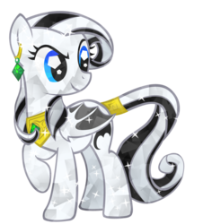 Size: 868x921 | Tagged: safe, oc, oc only, oc:stripes, crystal pony, pony, bat wings, crystallized, simple background, transparent background, wings