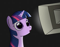 Size: 1024x797 | Tagged: safe, artist:tech--pony, twilight sparkle, pony, unicorn, g4, :o, adorkable, bust, computer, cute, dark, dork, female, looking at monitor, mare, monitor, open mouth, solo, twiabetes, unicorn twilight