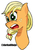 Size: 1967x2808 | Tagged: safe, artist:darka01, applejack, earth pony, pony, g4, comic style, female, food, green eyes, orange, solo