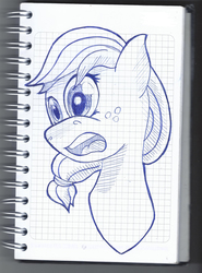 Size: 1955x2636 | Tagged: safe, artist:darka01, applejack, earth pony, pony, g4, female, graph paper, ink, lined paper, solo, traditional art