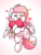 Size: 650x850 | Tagged: safe, artist:paperbagpony, oc, oc only, oc:sugar morning, pegasus, pony, blushing, female, happy, heart, hug, in love, mare, smiling, sparkles, tongue out