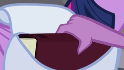 Size: 1280x720 | Tagged: safe, screencap, spike, twilight sparkle, alicorn, dragon, pony, g4, the point of no return, book, claws, female, male, saddle bag, twilight sparkle (alicorn), winged spike, wings