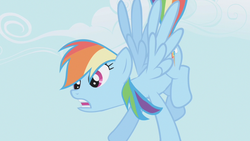 Size: 1280x720 | Tagged: safe, screencap, rainbow dash, pegasus, pony, applebuck season, g4, female, flying, mare, solo