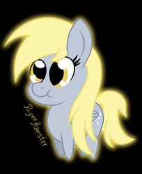 Size: 1200x1471 | Tagged: safe, artist:puperhamster, derpy hooves, pegasus, pony, g4, black background, chibi, female, simple background, solo