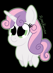 Size: 1080x1494 | Tagged: safe, artist:puperhamster, sweetie belle, pony, unicorn, g4, black background, chibi, cute, diasweetes, female, simple background, solo
