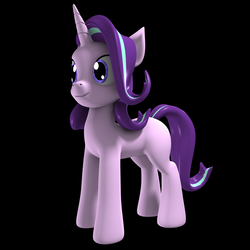 Size: 2000x2000 | Tagged: safe, artist:argos90, starlight glimmer, pony, g4, 3d, black background, butt, female, high res, plot, reformed starlight, simple background, solo