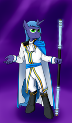 Size: 1750x3000 | Tagged: safe, artist:argustheseer, oc, oc only, oc:hiro glyph, unicorn, anthro, anthro oc, dungeons and dragons, noble, pen and paper rpg, rpg, solo, wizard