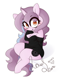 Size: 2400x3200 | Tagged: safe, artist:fullmetalpikmin, oc, oc:love scene, semi-anthro, arm hooves, black dress, breasts, chubby, clothes, dress, female, gloves, high res, jewelry, lipstick, makeup, milf, necklace, signature, wingding eyes