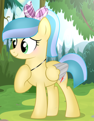 Size: 2216x2840 | Tagged: safe, artist:parisa07, oc, oc only, oc:blossom, pegasus, pony, bow, female, hair bow, high res, mare, solo