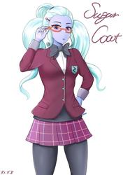 Size: 839x1191 | Tagged: safe, artist:r_dog3tatsu, artist:タツオ, sugarcoat, equestria girls, g4, clothes, crystal prep academy uniform, female, glasses, looking at you, school uniform, solo