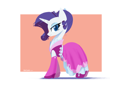 Size: 2000x1414 | Tagged: safe, artist:satv12, rarity, pony, unicorn, g4, too many pinkie pies, clothes, dress, female, looking at you, mare, solo