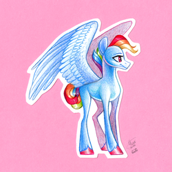 Size: 3492x3492 | Tagged: safe, artist:eeviart, rainbow dash, pony, g4, colored pencil drawing, female, high res, solo, traditional art