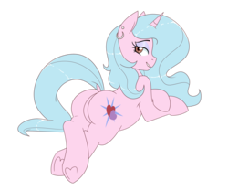 Size: 3600x3000 | Tagged: safe, artist:notenoughapples, oc, oc only, oc:dazzling starlight, pony, unicorn, butt, dock, ear piercing, earring, female, heart, high res, jewelry, mare, patreon, patreon reward, piercing, plot, simple background, sultry pose, transparent background, underhoof