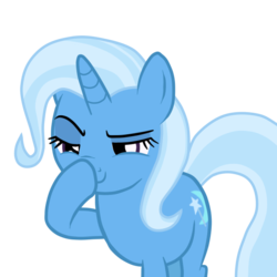Size: 600x600 | Tagged: safe, artist:silver stardust, trixie, pony, unicorn, g4, boop, glimmerposting, meme, self-boop, simple background, solo, transparent background