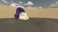 Size: 1278x716 | Tagged: dead source, safe, artist:personsix, rarity, equestria girls, g4, 3d, female, gmod, mud, quicksand, relaxing, sand, sinking, solo