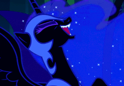 Size: 1218x841 | Tagged: safe, screencap, nightmare moon, alicorn, pony, g4, the cutie re-mark, animated, cropped, ethereal mane, evil laugh, fangs, female, gif, laughing, laughingmares.jpg, mare, spread wings, starry mane, wings