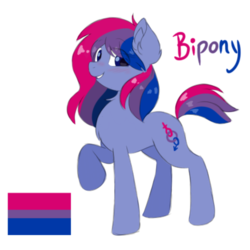 Size: 1000x1000 | Tagged: safe, artist:itazurana, oc, oc only, oc:bipony (female), earth pony, pony, 20biteen, adventure in the comments, bisexual pride flag, blushing, chest fluff, cute, ear fluff, earth pony oc, eye clipping through hair, female, flag, graveyard of comments, grin, happy, lgbt, looking at you, mare, multicolored hair, neck fluff, ocbetes, ponified, pride, pride flag, pride ponies, raised hoof, simple background, smiling, solo, text, white background