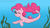Size: 1280x720 | Tagged: safe, artist:cadetredshirt, pinkie pie, earth pony, merpony, pony, seapony (g4), g4, colored sketch, female, gradient background, looking at someone, looking at you, one eye closed, seaponified, seapony pinkie pie, simple background, smiling, solo, species swap, swimming, underwater, water, wink