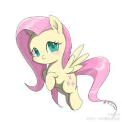 Size: 2000x2000 | Tagged: dead source, safe, artist:异瞳jill, fluttershy, pegasus, pony, g4, colored pupils, cute, female, high res, looking at you, mare, shyabetes, simple background, solo, white background