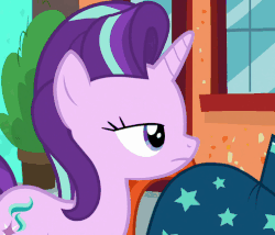 Size: 505x432 | Tagged: safe, screencap, starlight glimmer, sunburst, pony, unicorn, g4, season 8, the parent map, animated, cropped, duo, female, gif, lidded eyes, male, mare, offscreen character, smelling, sniffing, solo focus, stallion