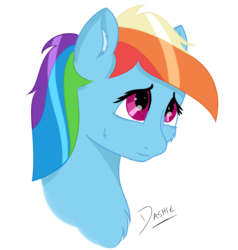 Size: 759x797 | Tagged: safe, artist:dashiie, rainbow dash, pony, g4, cheek fluff, chest fluff, ear fluff, female, looking up, simple background, solo, transparent background