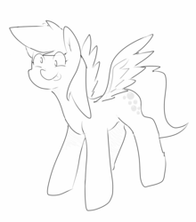 Size: 1600x1822 | Tagged: safe, artist:c0pter, derpy hooves, pony, g4, female, sketch, solo