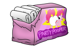 Size: 742x516 | Tagged: safe, artist:hodgepodgedl, pinkie pie, earth pony, pony, g4, diaper, diaper fetish, diaper package, fetish, non-baby in diaper, poofy diaper