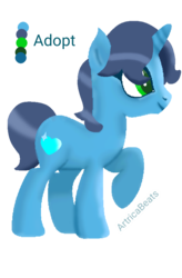 Size: 600x916 | Tagged: safe, artist:artricabeats, oc, oc only, pony, unicorn, adoptable, blue, simple background, solo, transparent background