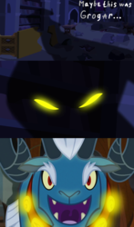 Size: 1000x1700 | Tagged: safe, edit, edited screencap, screencap, grogar, pony of shadows, castle mane-ia, g4, the beginning of the end, comparison, theory