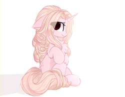 Size: 2196x1704 | Tagged: safe, artist:php146, oc, oc only, oc:dixie, pony, unicorn, chest fluff, eye clipping through hair, female, mare, simple background, solo, white background
