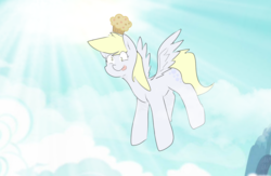 Size: 1244x809 | Tagged: safe, artist:c0pter, derpy hooves, pegasus, pony, g4, female, food, muffin, solo