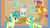 Size: 1280x720 | Tagged: safe, screencap, ocellus, sandbar, smolder, changeling, dragon, earth pony, pony, g4, she's all yak, disguise, disguised changeling, extended trot pose, female, male, pony ocellus, stallion, thumbs up, written equestrian