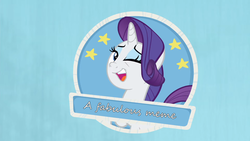 Size: 1600x900 | Tagged: safe, edit, edited screencap, screencap, rarity, pony, unicorn, g4, she's all yak, blue background, check mark, chef excellence, eyeshadow, faic, female, makeup, mare, one eye closed, simple background, solo, stamp of approval, wink