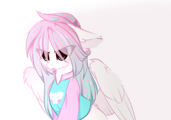 Size: 1476x1038 | Tagged: safe, artist:php146, oc, oc only, oc:riku, pegasus, pony, clothes, eye clipping through hair, female, mare, shirt, simple background, solo, white background