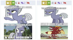Size: 707x393 | Tagged: safe, edit, edited screencap, editor:undeadponysoldier, screencap, dragon, earth pony, pony, derpibooru, caption, come at me bro, dragon lands, female, funny, funny as hell, image macro, insult, insulting limestone, juxtaposition, male, mare, meme, meta, reference, smosh, text, the legend of zelda, tree, zelda in real life