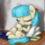 Size: 1197x1200 | Tagged: safe, artist:t72b, derpibooru exclusive, coco pommel, cat, earth pony, pony, g4, book, cocobetes, cozy, cute, eyes closed, female, flower, flower in hair, happy, hug, lying, lying down, on back, pillow, sleeping, snuggling, solo