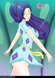 Size: 711x1000 | Tagged: safe, alternate version, artist:clouddg, rarity, human, equestria girls, equestria girls specials, g4, my little pony equestria girls: better together, my little pony equestria girls: spring breakdown, breasts, busty rarity, clothes, cute, dress, female, human coloration, humanized, multiple variants, raribetes, schrödinger's pantsu, smiling, solo, sunglasses, thighs