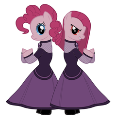 Size: 2384x2512 | Tagged: safe, pinkie pie, pony, vampire, g4, clothes, crossover, daria cohen, dress, fishnet stockings, high res, missi and the duke, pinkamena diane pie, the night