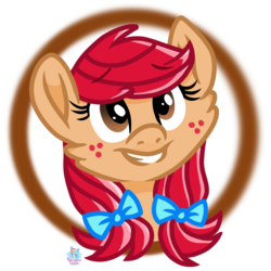 Size: 1052x1053 | Tagged: safe, artist:rainbow eevee, pony, bow, faic, fast food, fluffy, food, freckles, ponified, simple background, solo, transparent background, wendy thomas, wendy's