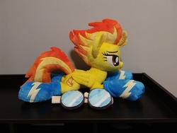 Size: 3264x2448 | Tagged: safe, artist:lanacraft, spitfire, pegasus, pony, g4, clothes, goggles, high res, irl, photo, plushie, socks