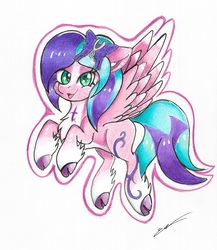 Size: 2225x2565 | Tagged: safe, artist:luxiwind, oc, oc only, oc:candy light, pegasus, pony, female, high res, mare, solo, traditional art