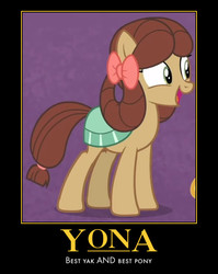 Size: 520x654 | Tagged: safe, edit, edited screencap, screencap, yona, pony, g4, she's all yak, cropped, female, motivational poster, ponified, pony yona, solo, species swap