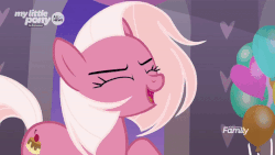 Size: 540x304 | Tagged: safe, screencap, bifröst, fuchsia frost, goldy wings, earth pony, pegasus, pony, she's all yak, alternate cutie mark, animated, background pony, cute, dancing, eyes closed, female, friendship student, gif, happy, party hard, pony prance, tail wrap