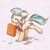 Size: 3000x3000 | Tagged: safe, artist:mirroredsea, coco pommel, earth pony, pony, g4, bag, cocobetes, cute, female, high res, mare, mouth hold, one eye closed, paper bag, shopping bag, solo, wink