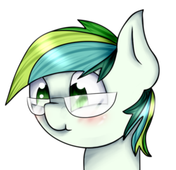 Size: 714x689 | Tagged: safe, artist:chazmazda, artist:chelsea1901, oc, oc only, oc:shell watch, pegasus, pony, collaboration, glasses, solo