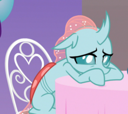 Size: 564x504 | Tagged: safe, screencap, ocellus, changedling, changeling, g4, she's all yak, chair, cropped, cute, diaocelles, female, sad, sad face, sitting, solo, sulking, table