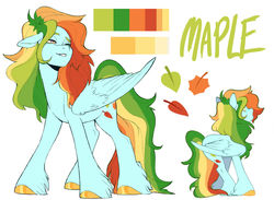 Size: 1280x939 | Tagged: safe, artist:delzol, oc, oc only, oc:maple, pegasus, pony, eyebrow piercing, female, high, implied drug use, mare, next generation, offspring, parent:dumbbell, parent:rainbow dash, parents:dumbdash, piercing, reference sheet, solo, stoned, unshorn fetlocks